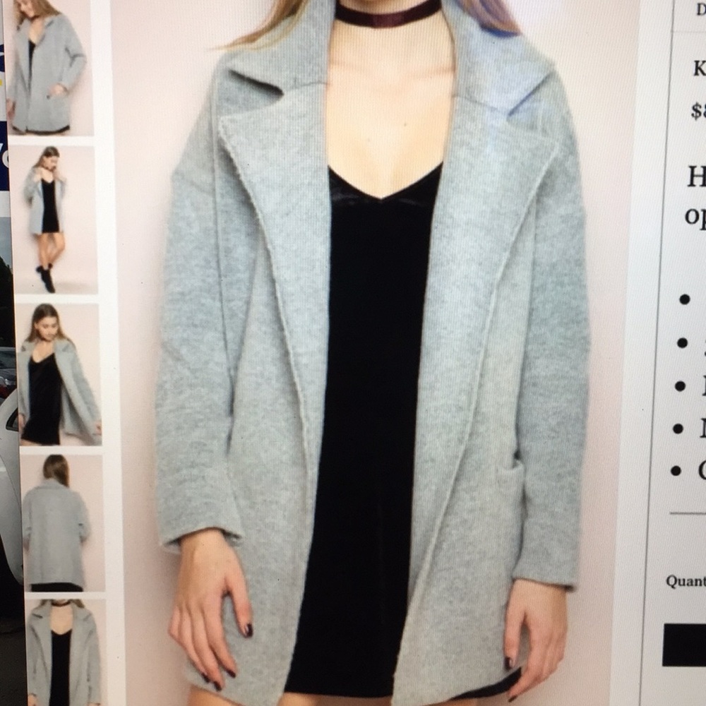 Brandy Melville Gray Kennedy Sweater Coat